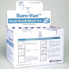 Fisher Scientific Rapid Test Kit Sure-Vue Extra Sensitive Colorectal Cancer Screening / Home Test Device Fecal Occult Blood Test (FOBT) Stool Sample 80 Tests - M-533834-1309 - Pack of 80