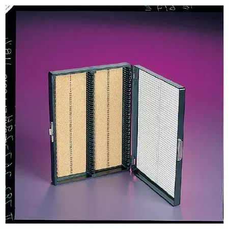 Fisher Scientific Slide Storage Box Black, Hinged Closure, Holds 100 Device For Microscope Slides - M-1042383-3703 - Case of 72