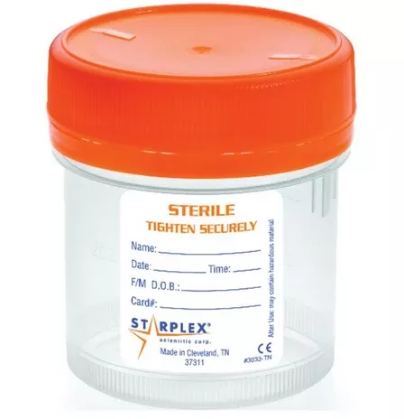 Fisher Scientific Specimen Container LeakBuster™ 3 Polypropylene 90 mL (3 oz.) Screw Cap Sterile - M-954056-4973 - Case of 400