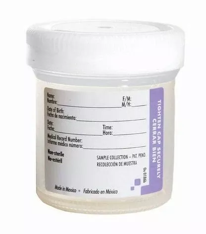 Fisher Scientific Specimen Container Samco™ Wide-Mouth Bio-Tite™ 53 mm Opening Polypropylene 90 mL (3 oz.) Screw Cap Patient Information NonSterile - M-1029127-4939 - Case of 400