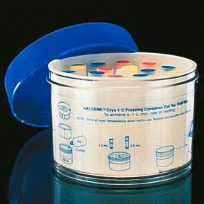 Fisher Scientific Storage Container Mr. Frosty 3.44 X 4.63 Inch, Translucent with Blue Cap, Polycarbonate / Polyethylene Construction For Storage of 12 to 18 Cryogenic Tubes - M-817228-1289 - Each