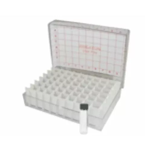 Fisher Scientific Vial Storage Box Wheaton Clear Polystyrene / Foam Insert 54 Place - M-1100221-1577 | Case of 6