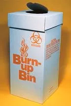 Fisher ScientificCan Biohazard Symbol Burn-Up Bin Red 8x8x10" Crgtd Crdbrd 6/Bx