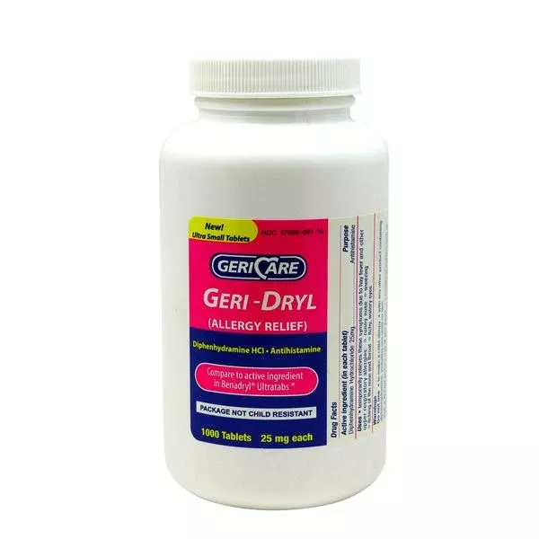 Geri-Care Pharmaceuticals Diphenhydramine Caplets 25mg 1000/Bt