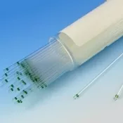 Globe Scientific Capillary Blood Collection Tube Micro-hematocrit Ammonium Heparin Additive 0.5 X 75 mm 18 µL Black Stripe Without Closure Glass Tube - M-541937-4437 - Box of 10