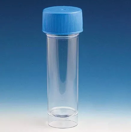 Globe Scientific Centrifuge Tube Conical Bottom, Skirted Plain 20 X 90 mm 30 mL Blue Screw Cap Polystyrene Tube - M-973402-1050 - Case of 500