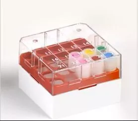 Globe Scientific Cryo Storage Box BioBOX™ 52 X 76 X 76 mm Red Polycarbonate 25 Vial Capacity - M-1036731-447 - Pack of 8