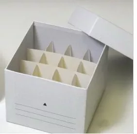Globe Scientific Cryo Storage Box Globe Scientific 122 X 145 X 145 mm White Cardboard 16 Vial Capacity - M-1075690-672 - Case of 48