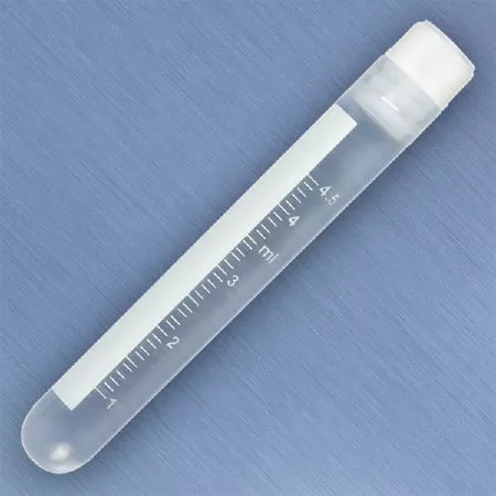 Globe Scientific CryoClear Cryogenic Tube Round Bottom Plain 12.5 X 89.4 mm 5 mL Without Color Coding Screw Cap Polypropylene Tube - M-1036728-3130 | Bag of 50