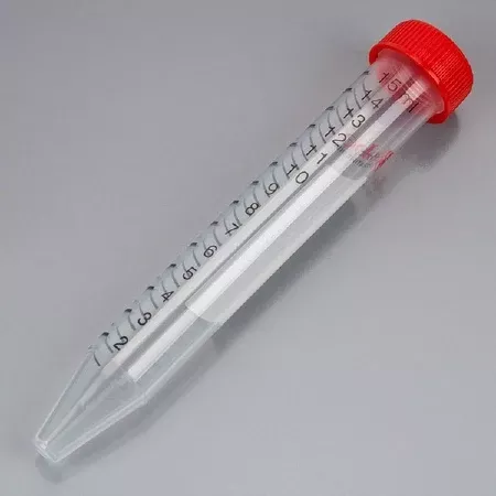 Globe Scientific Diamond Max™ Centrifuge Tube Conical Bottom Plain 15 mL Red Screw Cap Polypropylene Tube - M-1076380-2139 - Case of 500