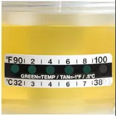 Globe Scientific Liquid Crystal Thermometer Strips Accuracy ± 1°F For Drug Testing and Urine Collection Containers - M-1002203-425 - Case of 4000
