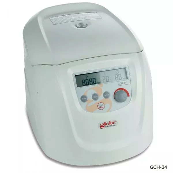 Globe Scientific Microcentifuge GCH Series 24 Place Fixed Angle Rotor Variable Speed Up to 14,000 RPM / 18,620xG Max RCF - M-1138987-3853 - Each