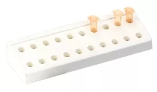 Globe Scientific Microcentrifuge Microcentrifuge Tube Rack Globe Scientific 20 Place 1.5 to 2.0 mL Tube Size Red 1-2/5 X 2-3/4 X 8-1/4 Inch - M-1095429-3055 | Each