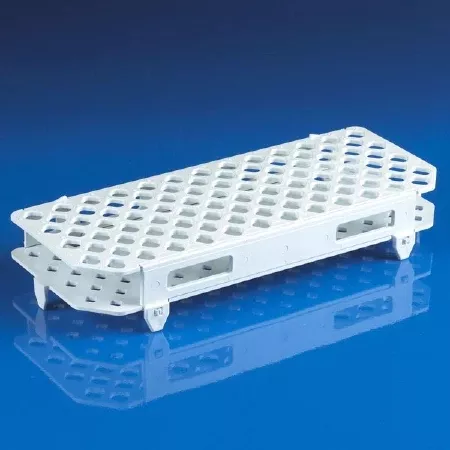 Globe Scientific Microcentrifuge Test Tube Rack 100 Place White 263 X 109.5 X 45 mm - M-542541-3071 | Each