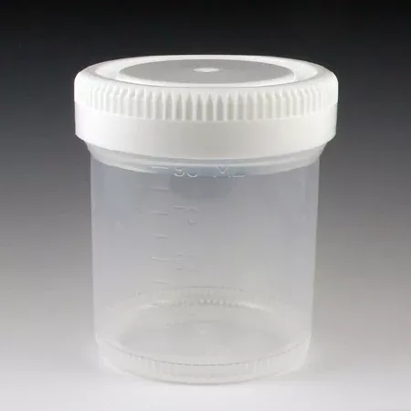 Globe Scientific Specimen Container Tite-Rite 53 mm Opening Polypropylene 90 mL (3 oz.) Screw Cap Unprinted NonSterile - M-1049614-3000 | Case of 300