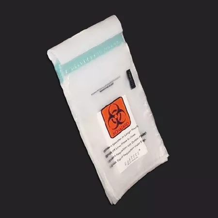 Globe Scientific Specimen Transport Bag with Document Pouch and Absorbent Pad 6 X 10 Inch Polyethylene Adhesive Closure Biohazard Symbol NonSterile - M-1006734-461 - Case of 500