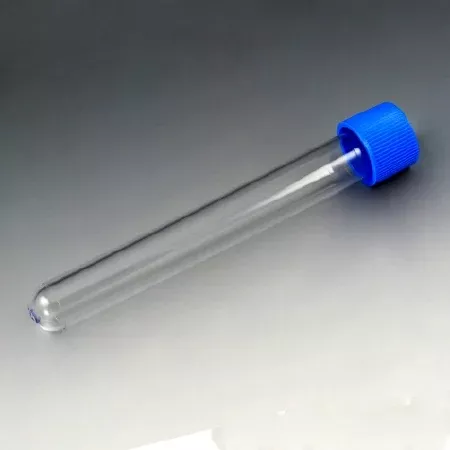 Globe Scientific Test Tube Round Bottom Plain 16 X 120 mm 16 mL Blue Screw Cap Polystyrene Tube - M-537538-178 - Case of 1
