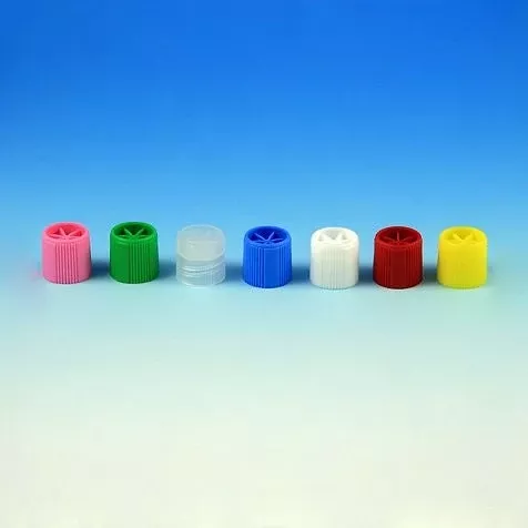Globe Scientific Tube Closure Polypropylene Screw Cap Red For Sample Storage Tubes with External Threads NonSterile - M-1094645-3985 - Pack of 1000