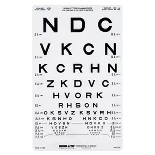 Good-Lite Chart Vision Testing 10' Testing Distance 14x9" Ea (600705)