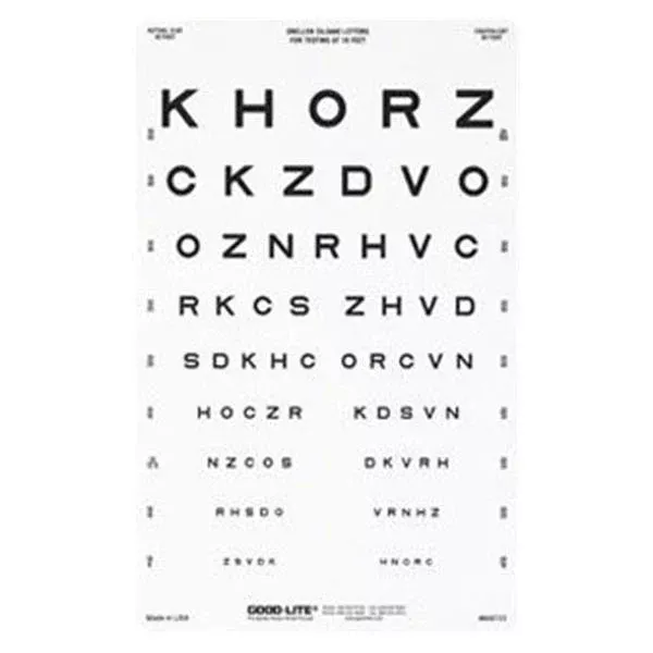 Good-Lite Chart Vision Testing 10' Testing Distance 14x9" EA (600723)