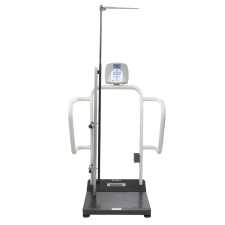 Health O Meter Column Scale with Height Rod Health O Meter Digital LCD Display 1000 lbs. / 474 kg Capacity Black / Gray AC Adapter / Battery Operated - M-866781-4579 | Each