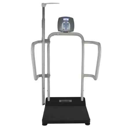 Health O Meter Floor Scale with Handrail Health O Meter Digital Display 1000 lbs. / 454 kg Capacity Adapter / Battery Operated - M-1186595-1624 | Each