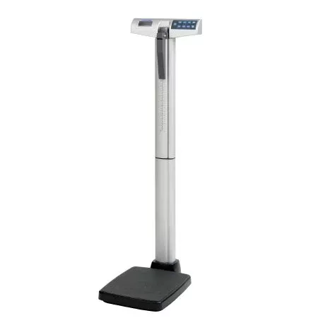 Health O Meter Floor Scale with Height Rod Health O Meter LCD Digital Display 220 kg Weight Capacity Gray AC Power - M-1142062-2607 | Each