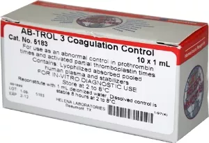 Helena Laboratories Hemostasis Hemostasis Control Ab-Trol 3 PT / APTT / Fibrinogen Assays Moderately Elevated 10 X 1 mL - M-511099-2627 | Each