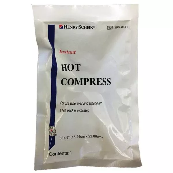 Henry ScheinCompress Hot Henry Schein Instant Disposable White 6x8.25" 24/Ca