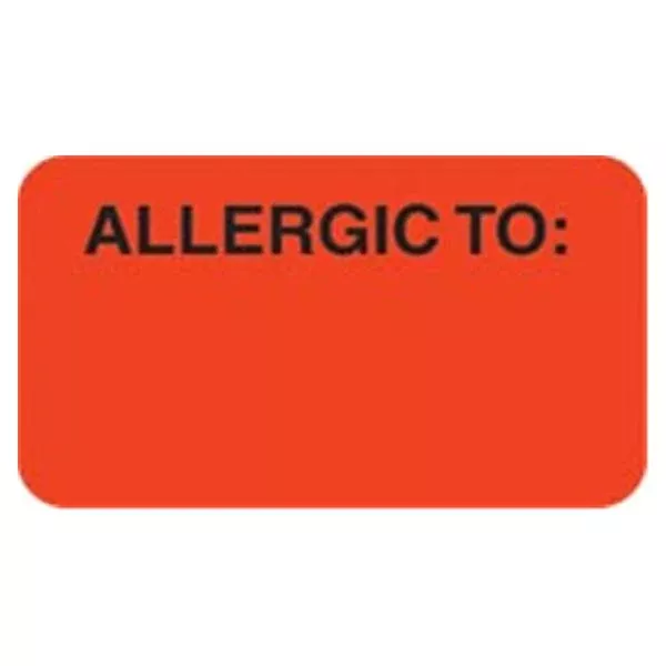 IFS Filing SystemsChart Label-Allergic To:Red 250/Rl