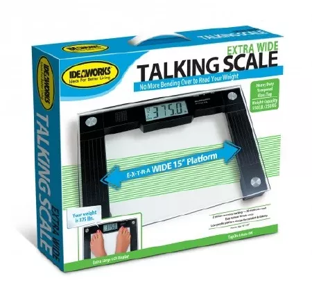 Jobar International Floor Scale Digital Audio Display 550 lbs. Capacity Black / Glass AC Power - M-848530-3061 | Each