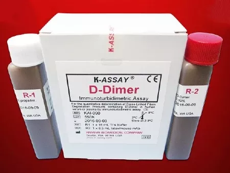 Kamiya Biomedical Company Reagent Kit K-ASSAY Immunodiagnostic Assay D-Dimer For Chemistry Analyzers 80 Tests 1 X 16 mL - M-1003429-2922 | Each