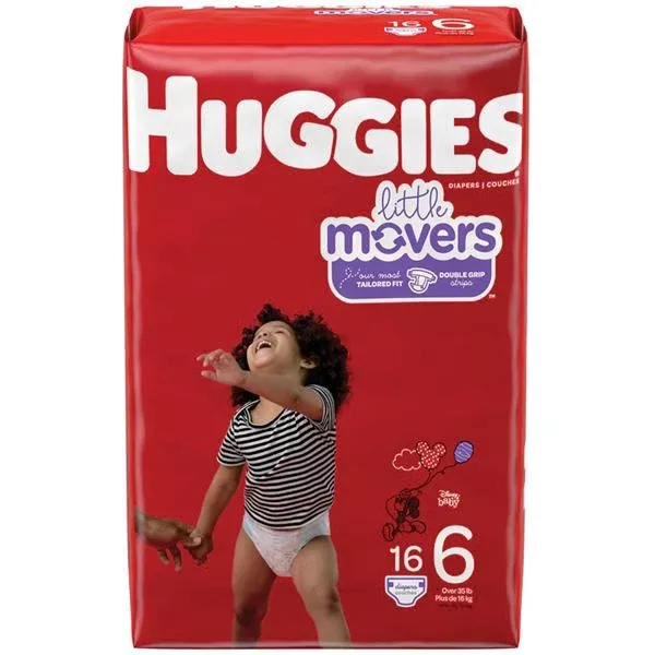 Kimberly Clark Professional Diaper Huggies Little Movers Infant 6 Polypropylene Super 16/PK