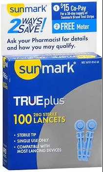 Lancet sunmark Trueplus Lancet Needle 28 Gauge - M-997488-4394 | Box of 100