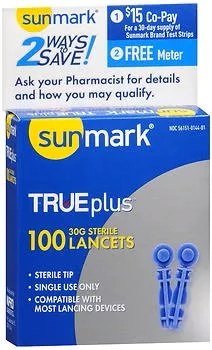 Lancet sunmark Trueplus Lancet Needle 30 Gauge - M-997489-1903 | Box of 100
