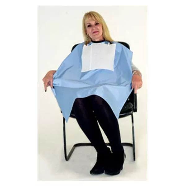 LIC Salon Apparel Cape Patient Unisex Blue Adult Ea
