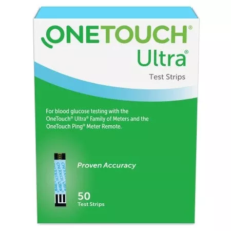 LifeScan Blood Glucose Test Strips OneTouch Ultra Blue 50 Strips per Box For OneTouch Ultra Blood Glucose Meter - M-850708-3392 | Box of 50