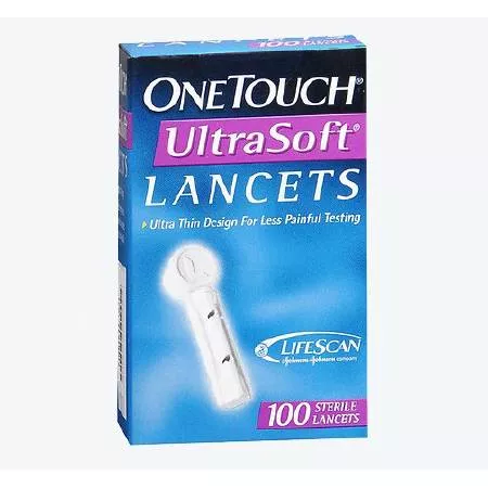 LifeScan Lancet OneTouch Adjustable Depth Lancet Needle 28 Gauge Push Button Activated - M-951660-3155 | Box of 100