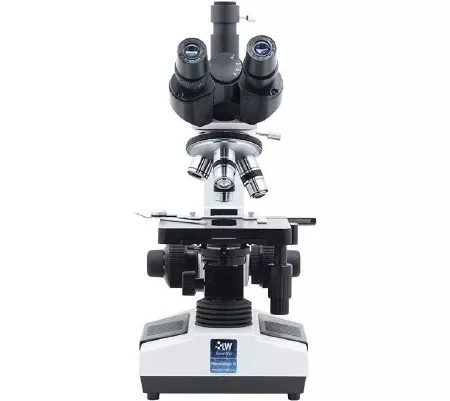LW Scientific Revelation lll Microscope Siedentopf Type Binocular Head DIN Plan 4X, 10X, 40X, 100X 100 to 240V, 50/60Hz Mechanical Stage - M-997956-4388 - Each
