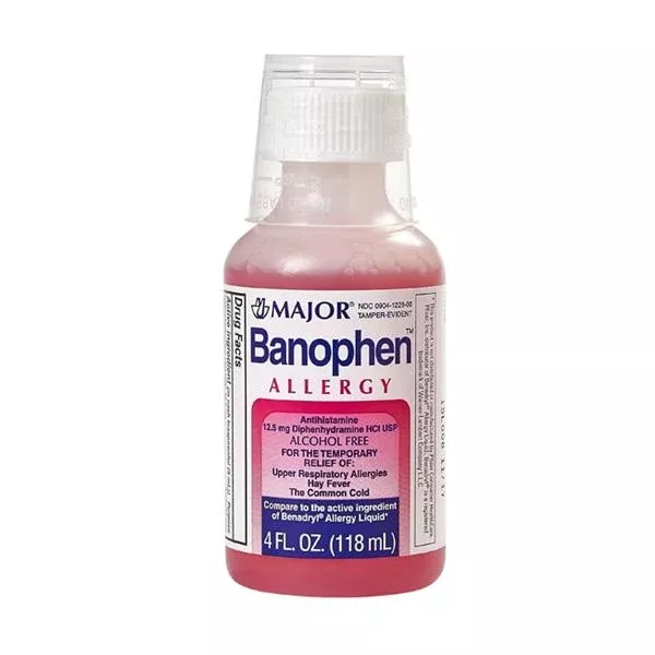 Major Pharmaceuticals Diphenhydramine HCl Elixir 12.5mg/5mL 4oz/Bt