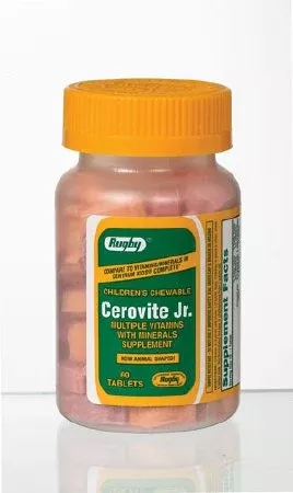 Major-Rugby Pharmaceuticals Cerovite Multivitamin/Supplement Children Chw Tab Btl 60/Bt