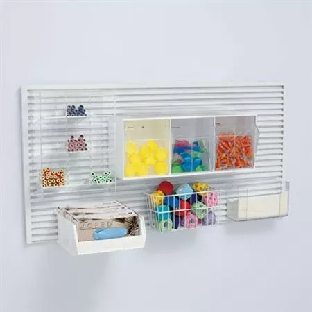 Market Lab Inc Open-Air Storage Labwall Starter Bundle White 2 X 4 Foot / 7 X 14-3/4 X 16-1/2 Inch Organizer Bin - M-1173035-3486 | Each