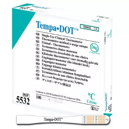 Medical Indicators Disposable Oral Thermometer Tempa·DOT 37-39°C Color Dots Display - M-152264-4198 | Case of 2000