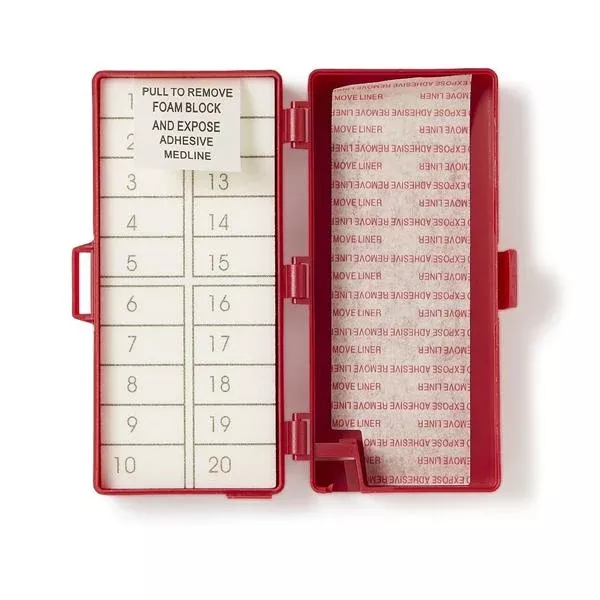Medline IndustriesCounter Needle Foam Block/Adhesive 20 Count Red Sterile 50/Ca