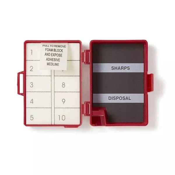 Medline IndustriesCounter Needle Foam Block/Magnet 10 Count Red Sterile 50/Ca