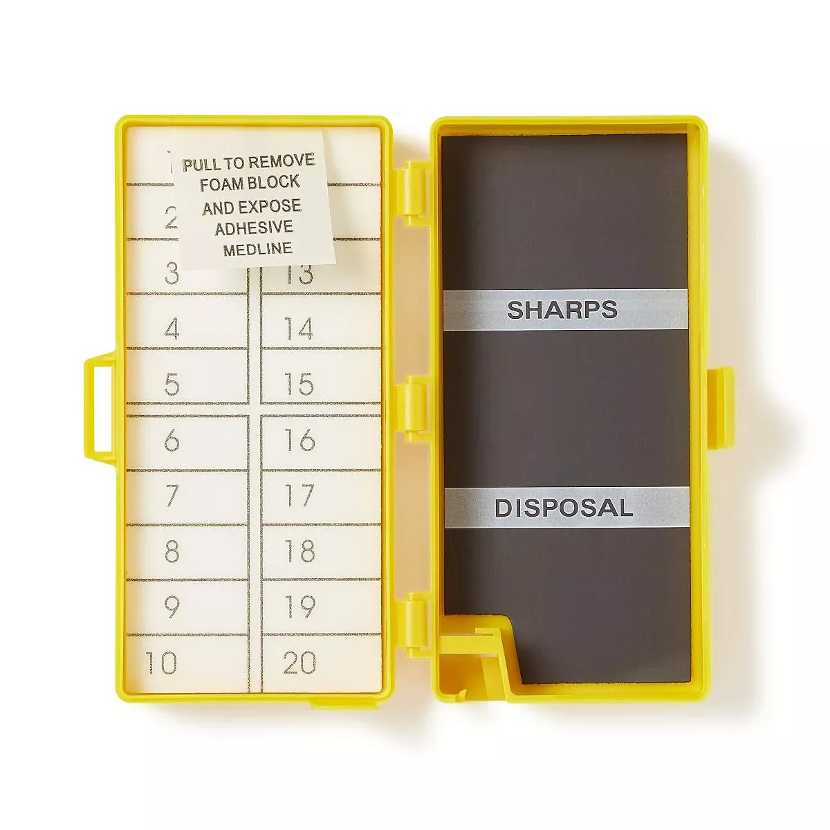 Medline IndustriesCounter Needle Foam Block/Magnet 20 Count Yellow Sterile 50/Ca