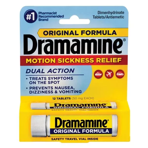 Medtech Products Dramamine Tablets 50mg Original 12/Bt, 48 BT/CA (31248001972)