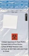 Minigrip Specimen Transport Bag with Document Pouch and Absorbent Pad Enhanced Speci-Gard 6 X 9-1/4 Inch Polyethylene Adhesive Closure Biohazard Symbol / Instructions for Use NonSterile - M-826401-3331 - Case of 10