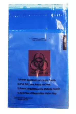 Minigrip Specimen Transport Bag with Document Pouch Enhanced Speci-Gard 6 X 10 Inch Polyethylene Adhesive Closure Biohazard Symbol / Storage Instructions / Instructions for Use NonSterile - M-726174-3945 - Box of 250