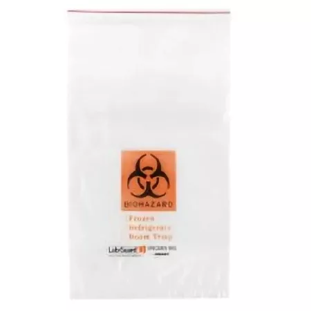 Minigrip Specimen Transport Bag with Document Pouch Lab Guard 11 X 18 Inch Polyethylene Zip Closure Biohazard Symbol / Storage Instructions NonSterile - M-1176470-2426 - Case of 1000